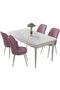 Hanah Home Juego de Comedor de 5 Piezas Blanco y Rosa